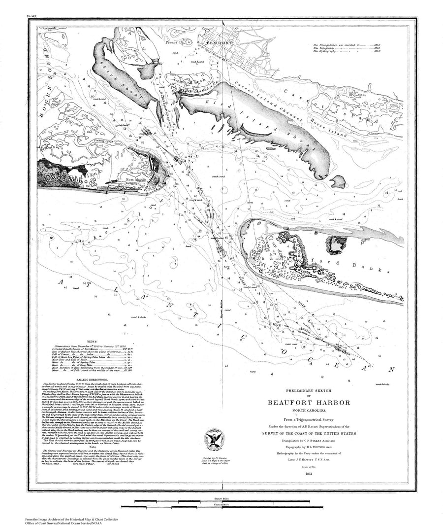 Beaufort Harbor Map - 1851
