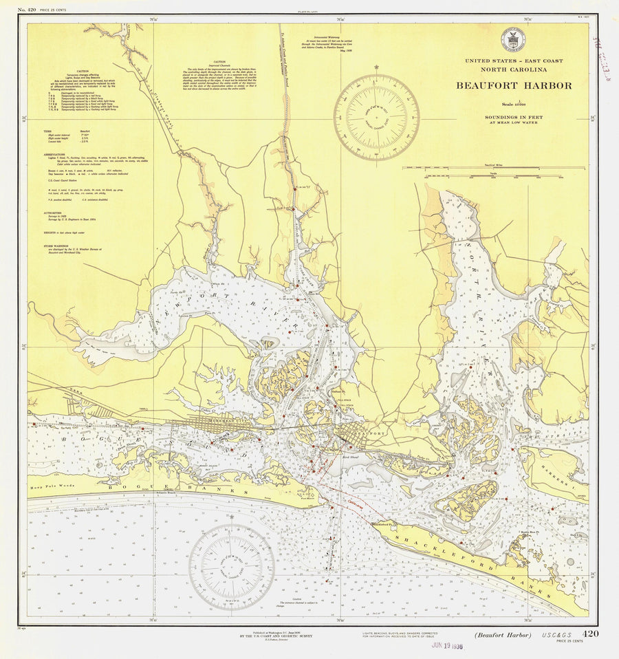 Beaufort Harbor Map - 1936
