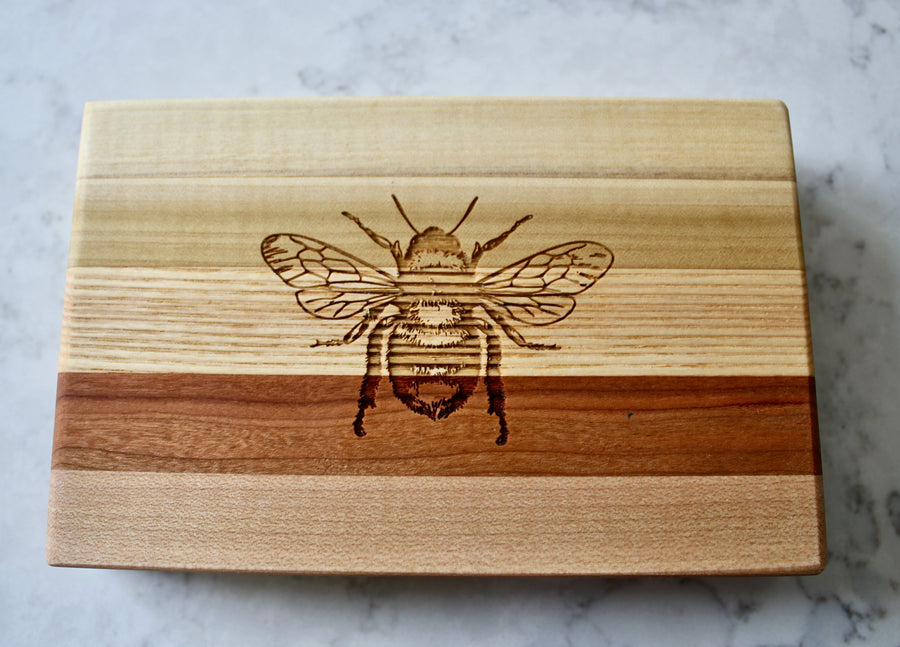 Bee Engraved Wooden Serving Board & Bar Board