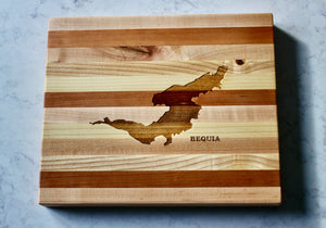 Bequia Map Engraved Wooden Serving Board & Bar Board
