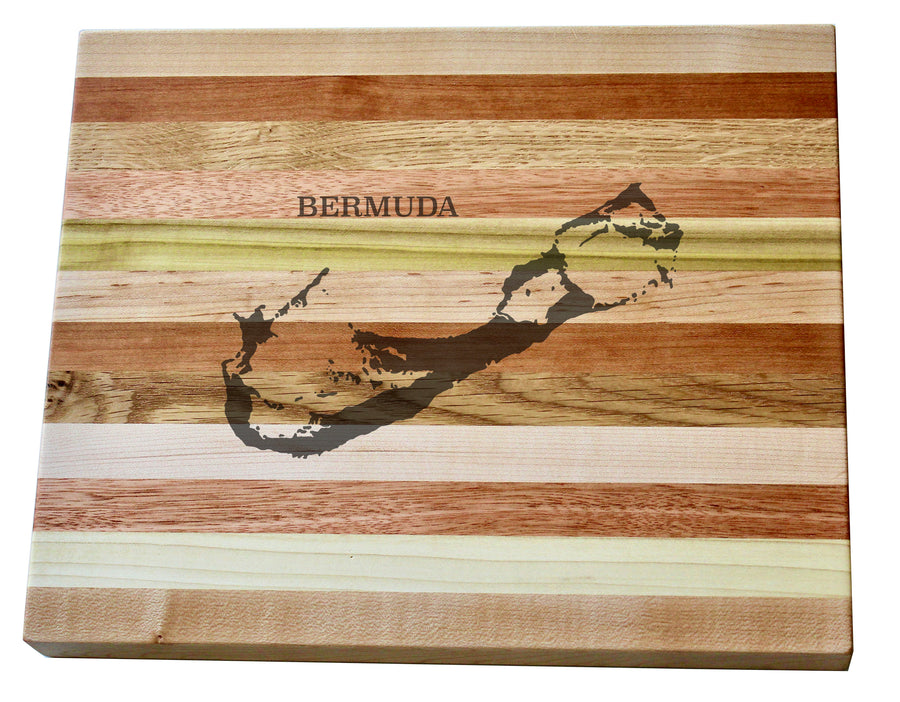 Bermuda Map Engraved Wooden Serving Board & Bar Board