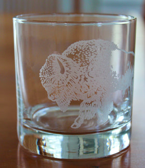 Bison (Buffalo) Laser Engraved Glasses