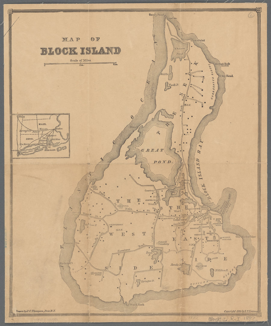 Block Island Map - 1882