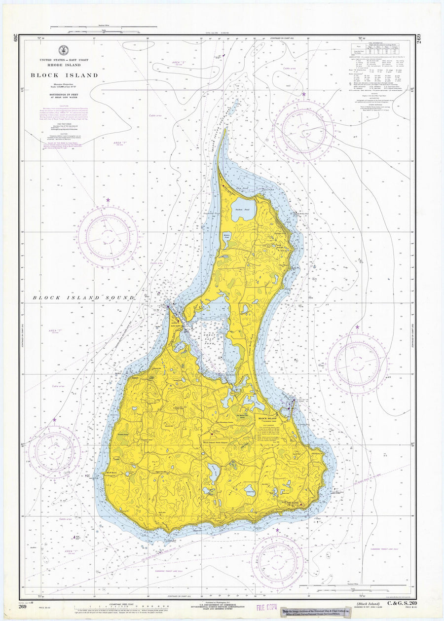 Block Island Map - 1968