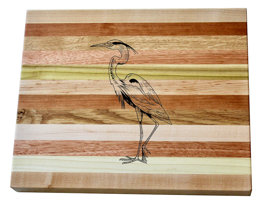 Blue Heron Engraved Wooden Serving Board & Bar Board