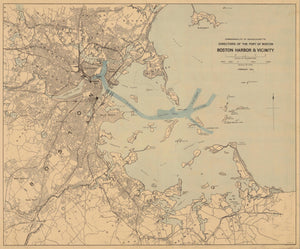 Boston Harbor & Vicinity Map 1913