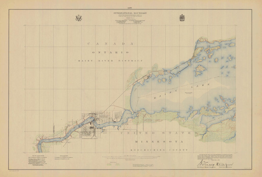 Boundary Waters Map - Lake of the Woods to Lake Superior - 1928