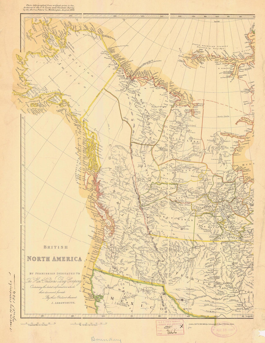 British North America - British Columbia Map 1898
