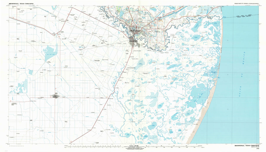 Brownsville, Texas Topographic Map - 1992