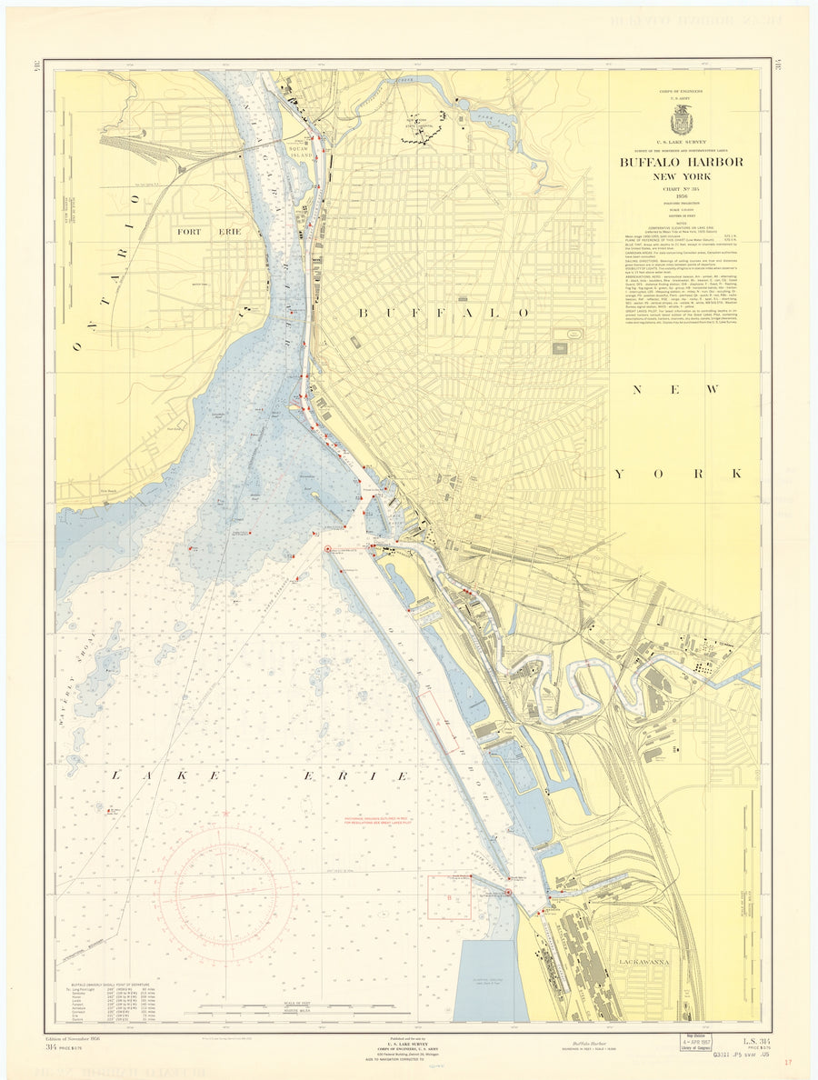 Buffalo Harbor Map 1957