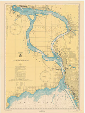 Buffalo Harbor and Niagara Falls Map - 1947
