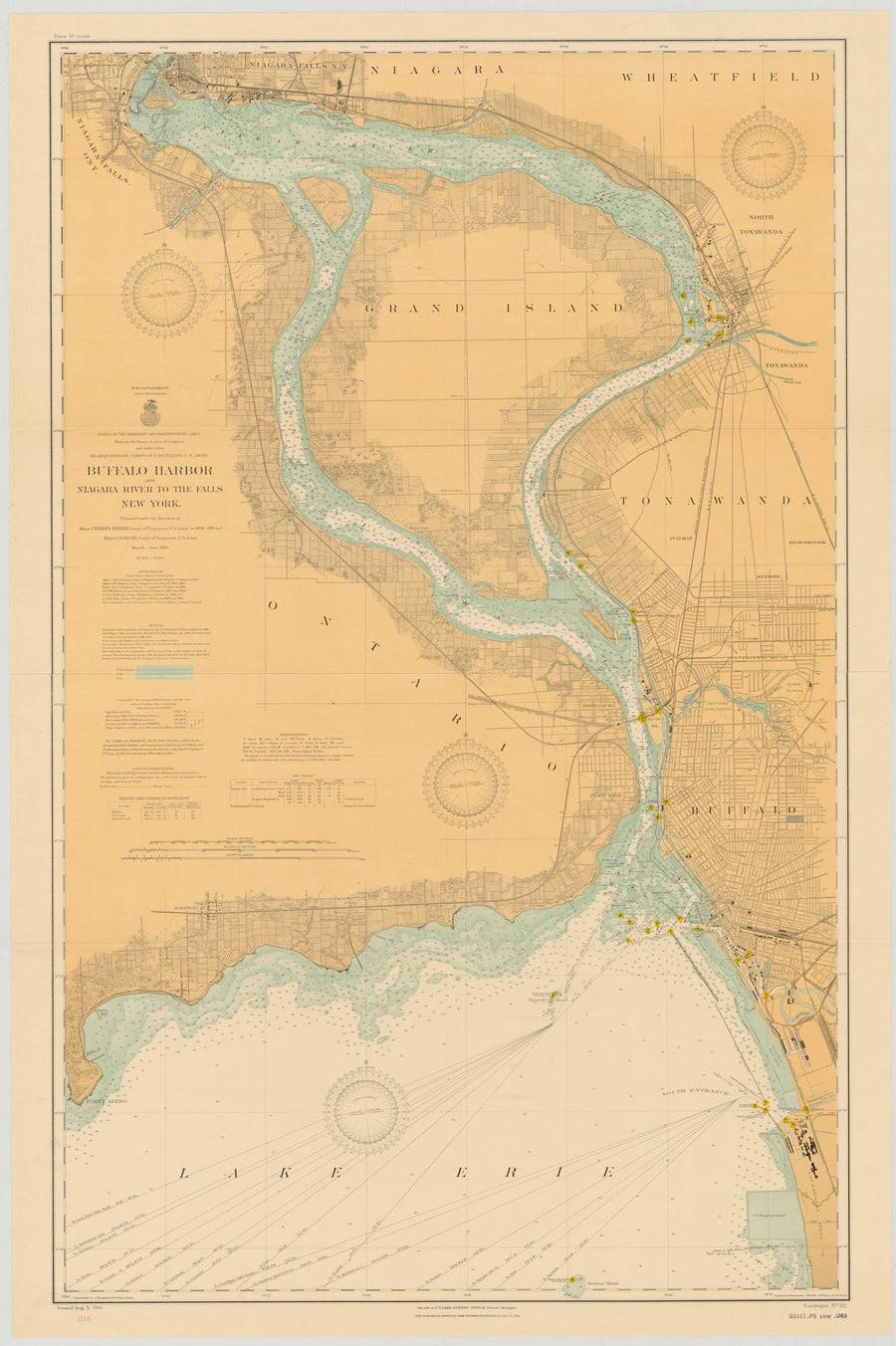 Buffalo Harbor and Niagara Falls Map - 1910