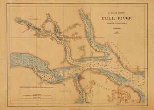 Bull River Map - South Carolina 1872