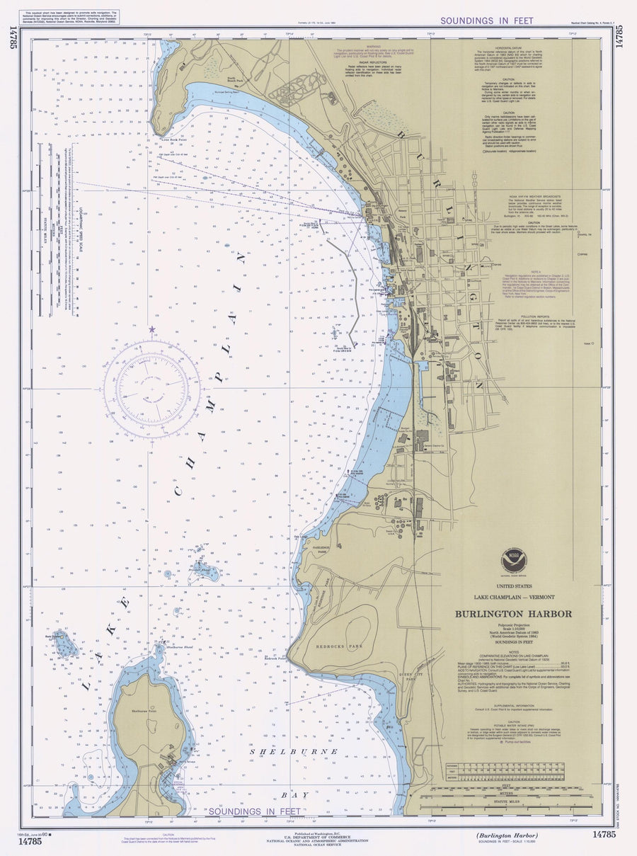 Burlington Harbor Map - 1990