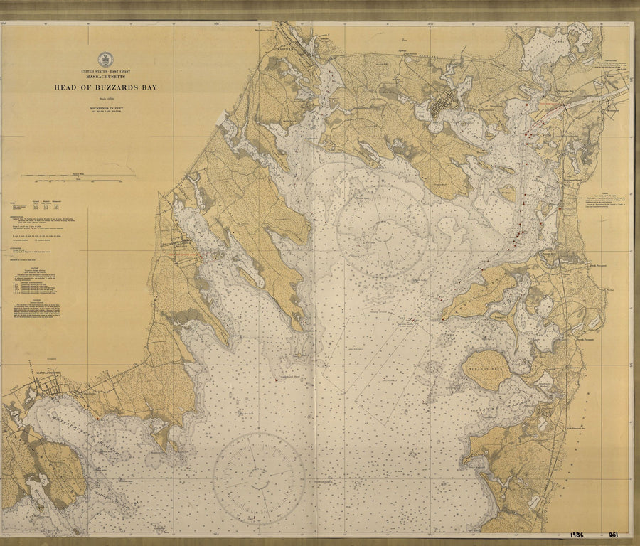Buzzard's Bay  & Cape Cod Canal Map -  1936