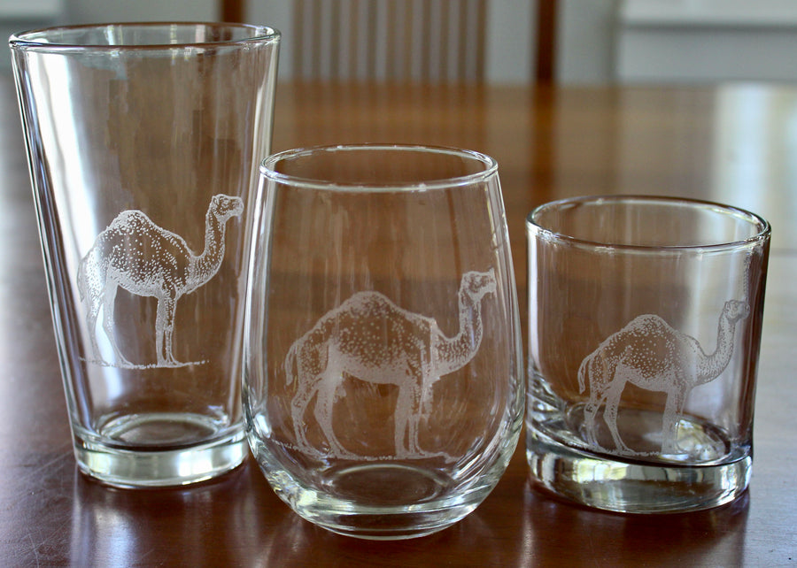 Camel Engraved Glasses