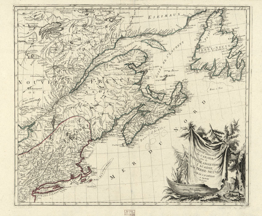 Canada - North Atlantic Map - 1776