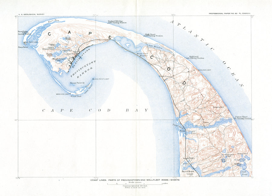 Cape Cod - Outer Cape Map -1908