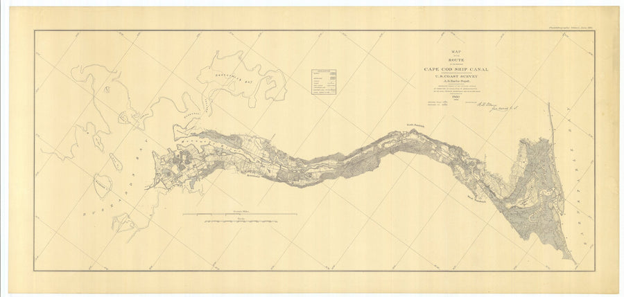 Cape Cod Ship Canal Map - 1884