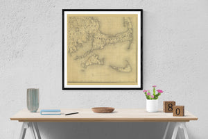 Cape Cod & Islands Map - 1844