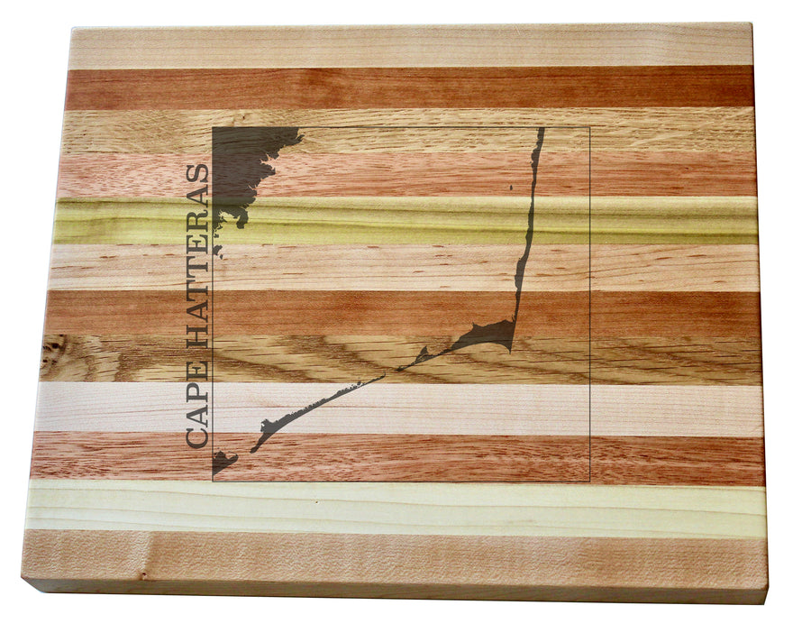 Cape Hatteras Map Engraved Wooden Serving Board & Bar Board