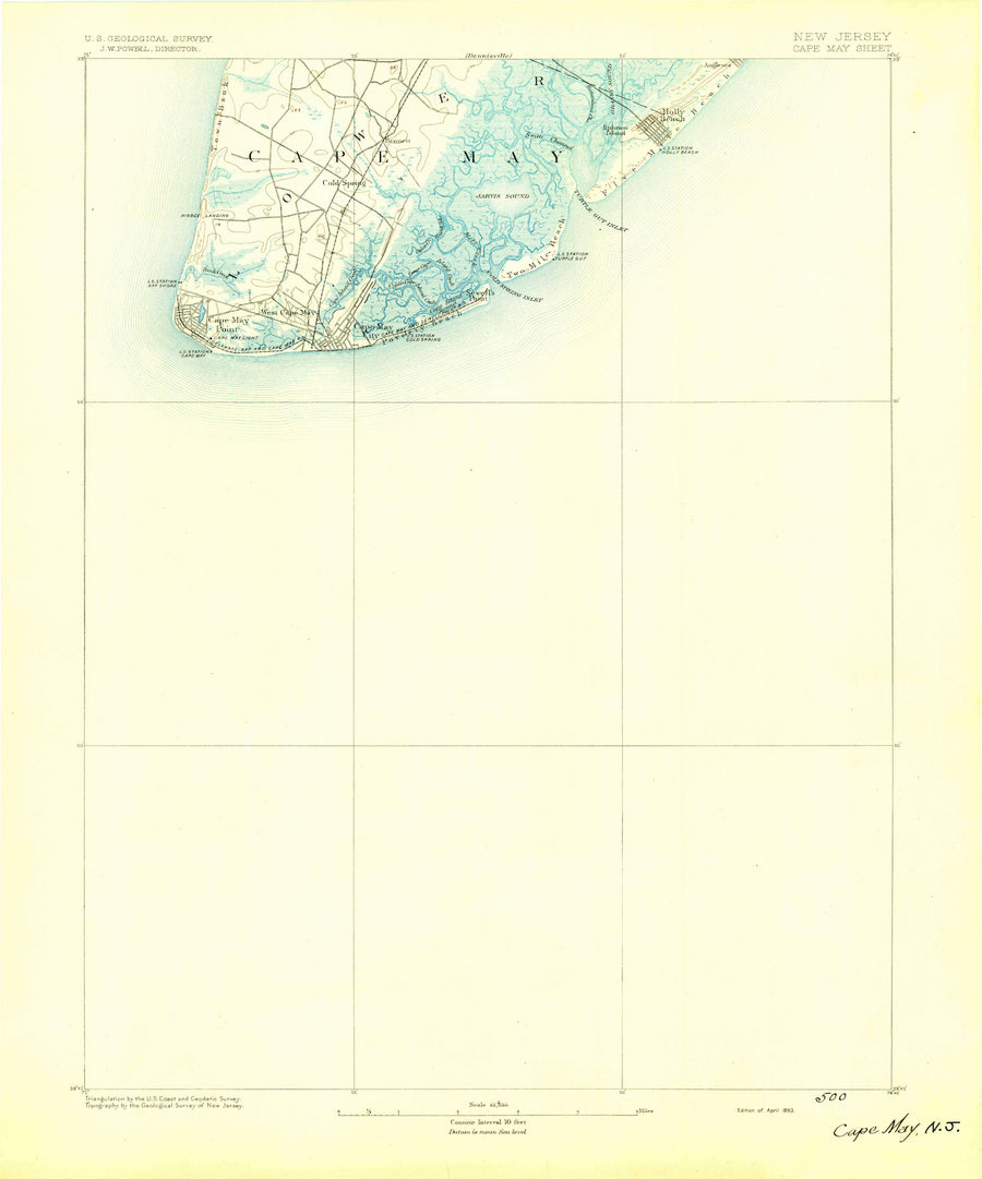 Cape May Topographic Map - 1893