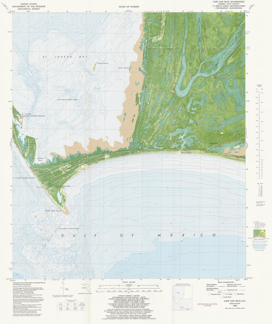 Cape San Blas Map - 1982