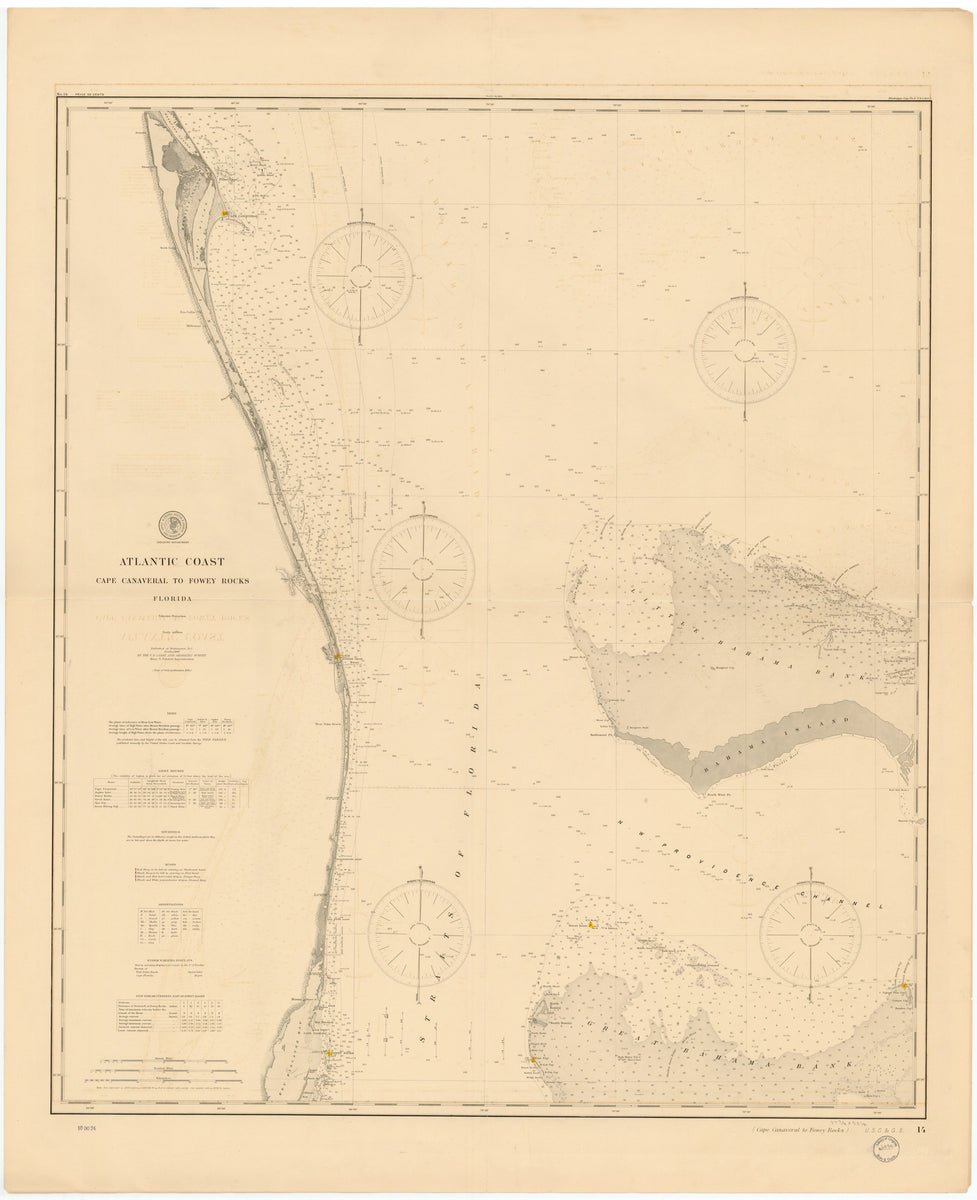 Cape Canaveral to Fowey Rocks Florida Map - 1900 – HullSpeed Designs