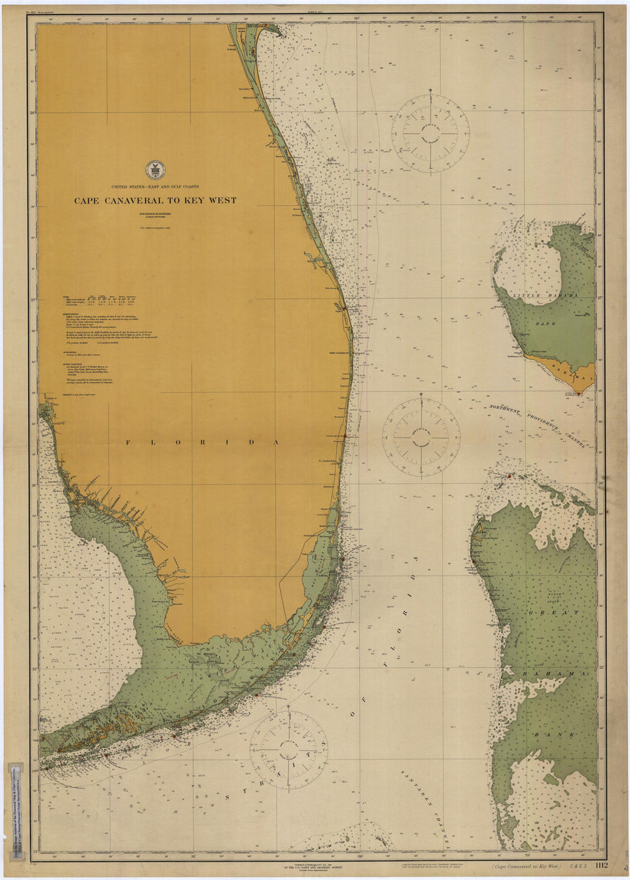 Canaveral to Key West Map - 1916