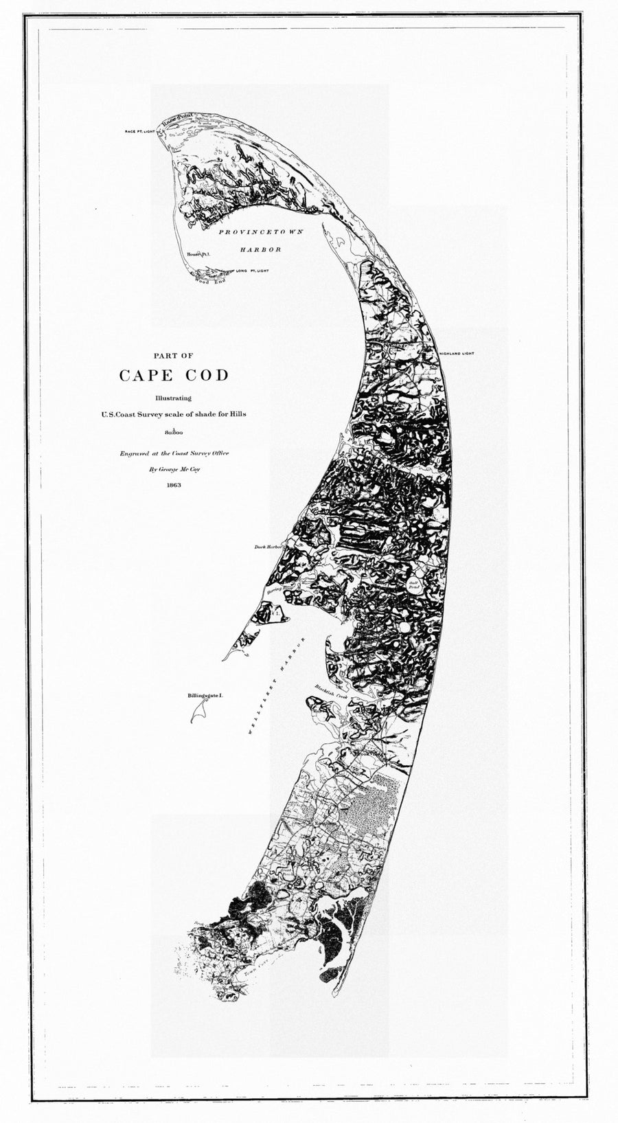 Outer Cape Cod Map - 1863
