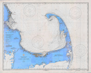 Cape Cod Bay Map - 1933 (Bright Blue)