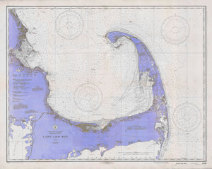 Cape Cod Bay Map - 1933 (Violet)