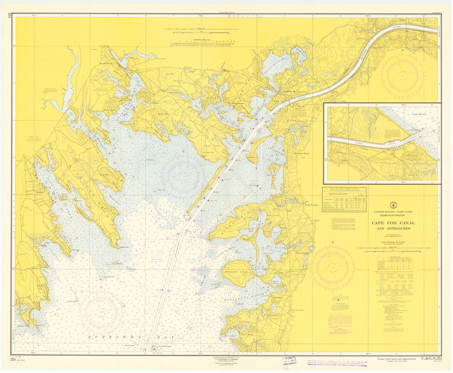Cape Cod Canal Map - 1964