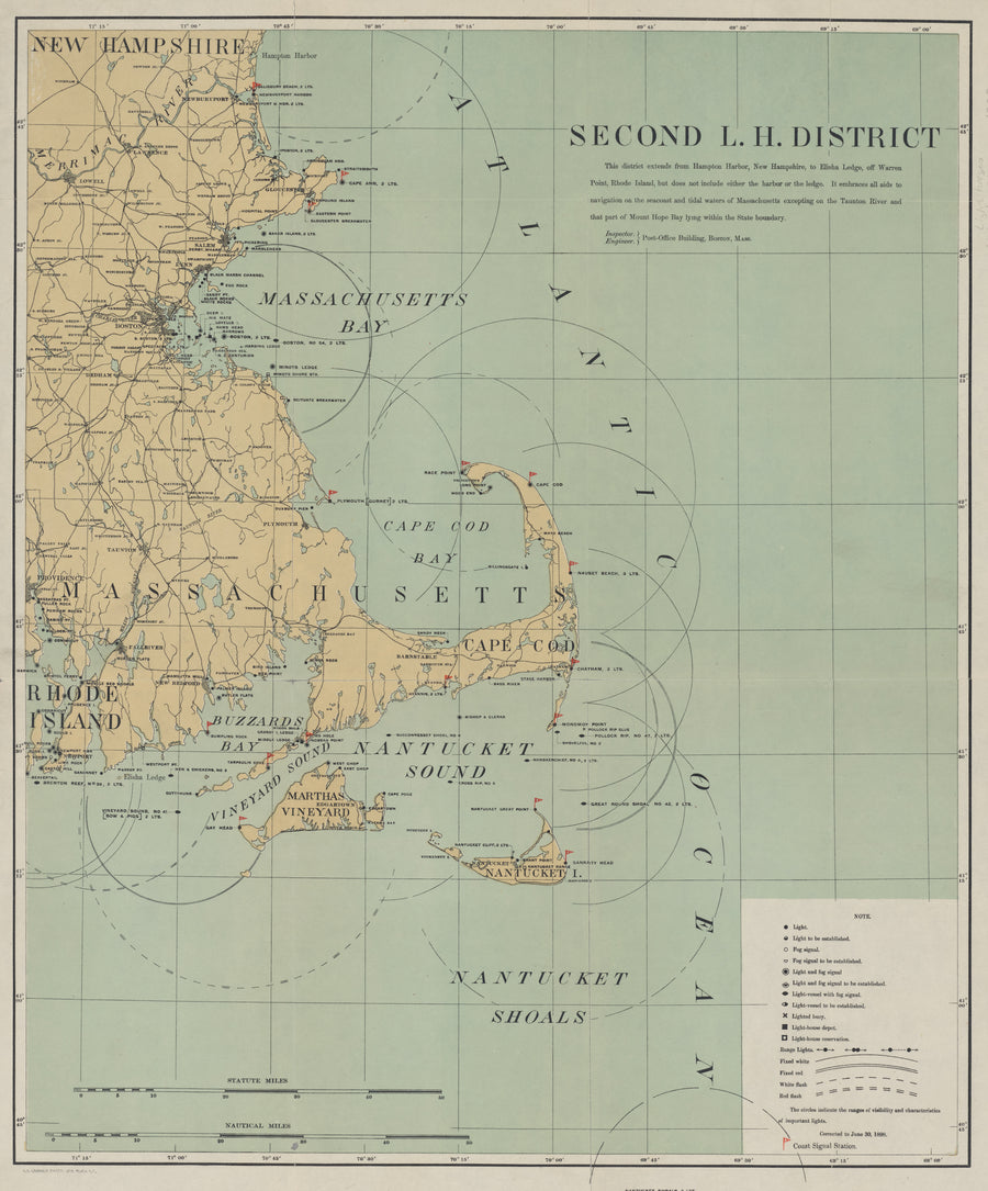 Cape Cod & Islands Lighthouse Map