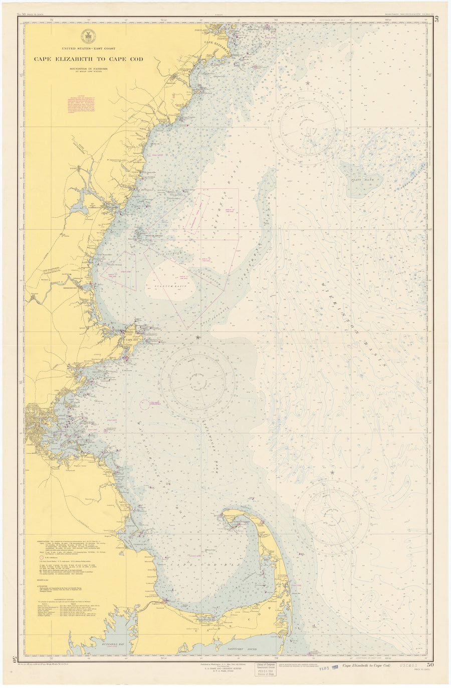 Cape Cod to Cape Elizabeth Map - 1951