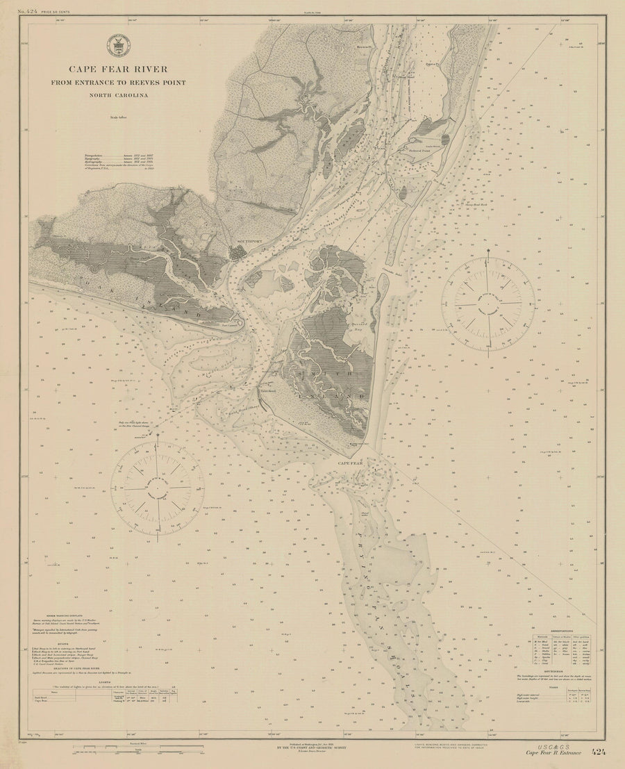 Cape Fear Map - Cape Fear River 1921