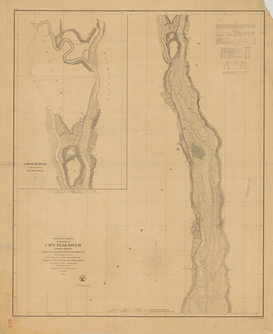 Cape Fear River Map 1856