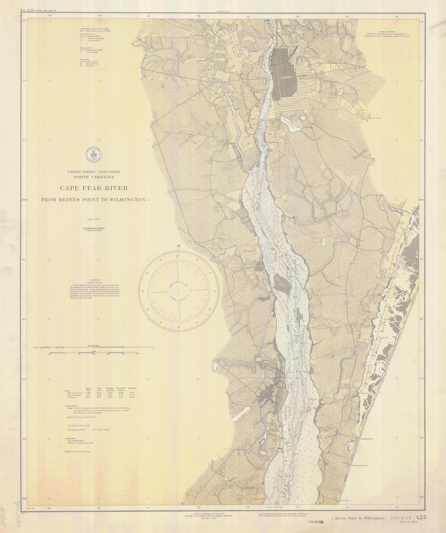 Cape Fear River Map - 1933