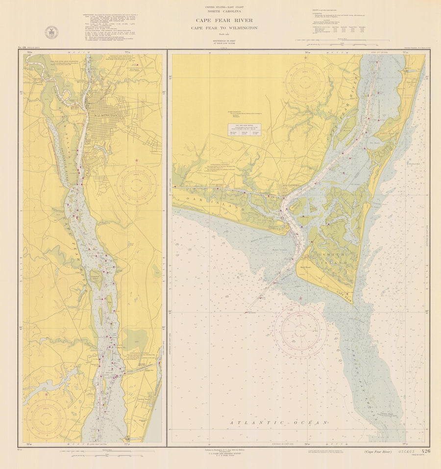 Cape Fear Map - Cape Fear River 1950