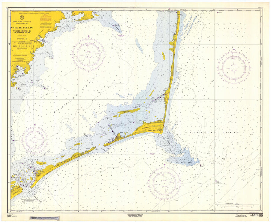 Cape Hatteras - Wimble Shoals to Ocracoke Inlet Map - 1964