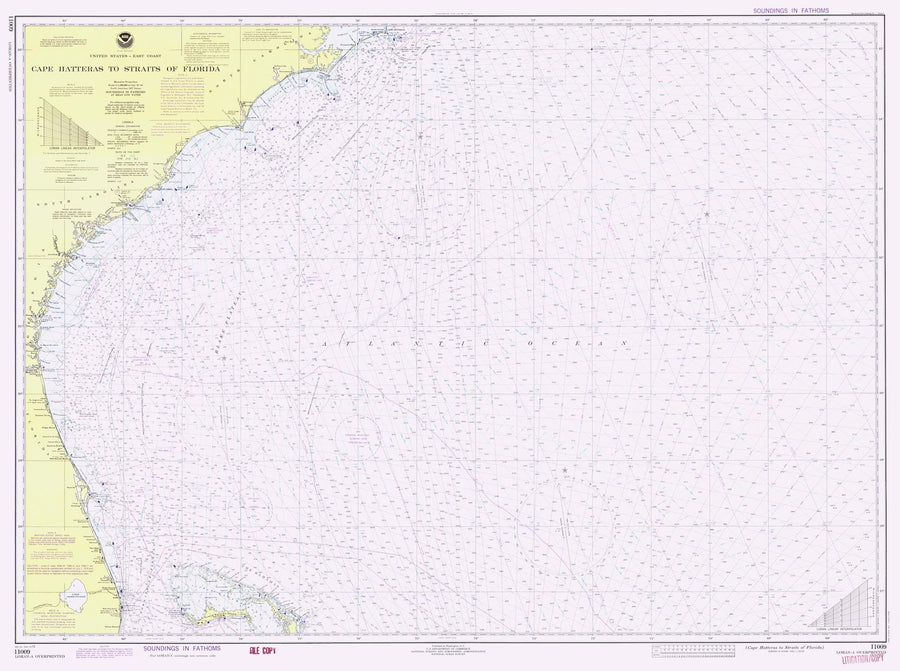 Cape Hatteras to Straits of Florida Map 1978
