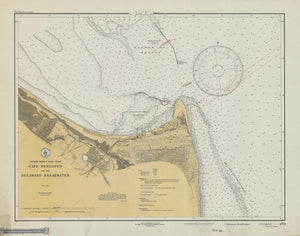Cape Henlopen and the Delaware Breakwater Map - 1933