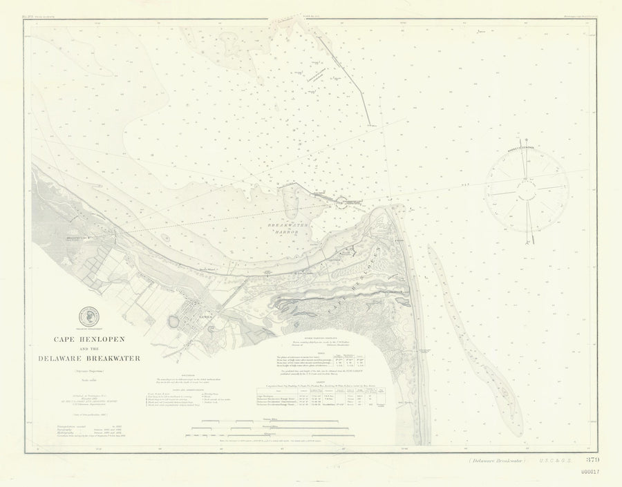 Cape Henlopen and the Delaware Breakwater Map - 1901