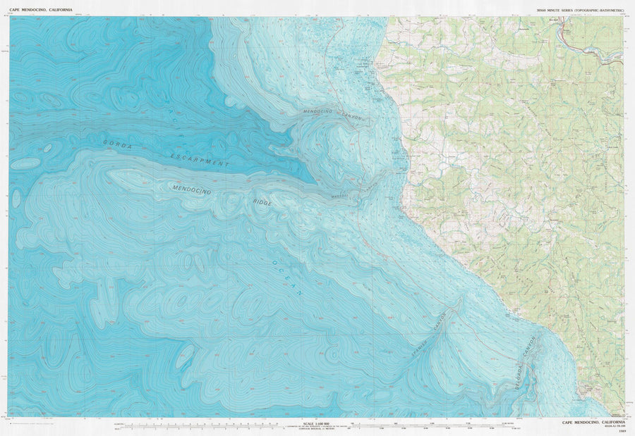 Cape Mendocino Map - 1989