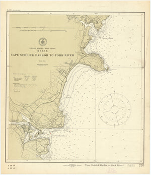 Cape Neddick Harbor to York River Maine Historical Map 1912