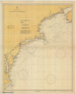 Cape Sable to Cape Hatteras Map 1927