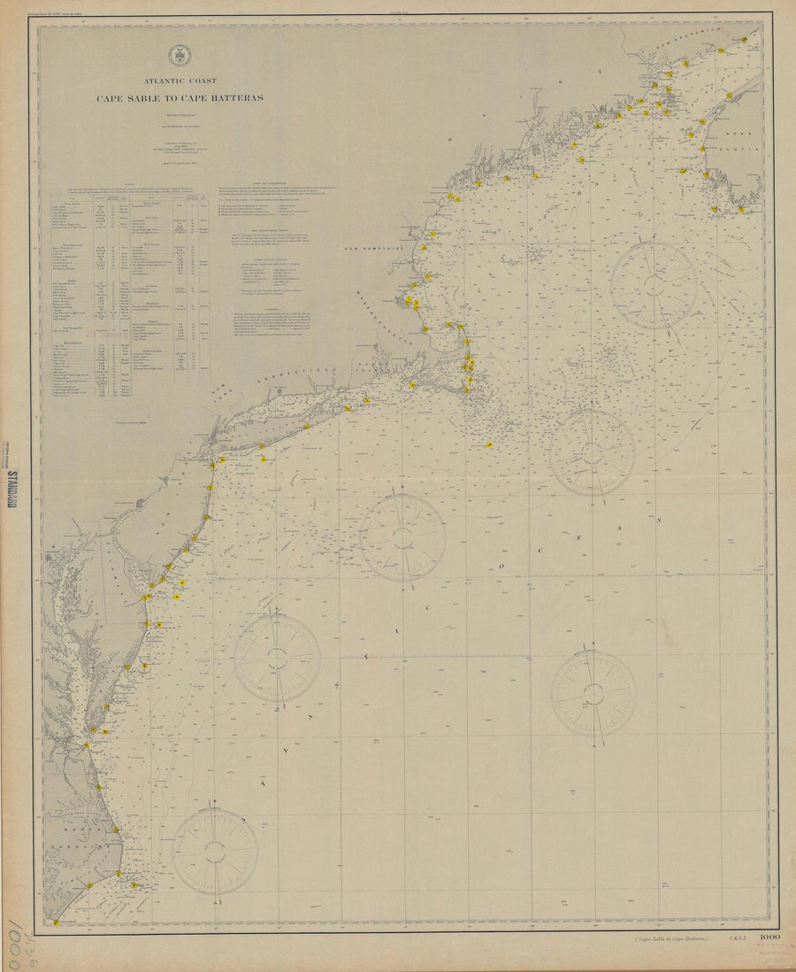 Cape Sable to Cape Hatteras Map 1906