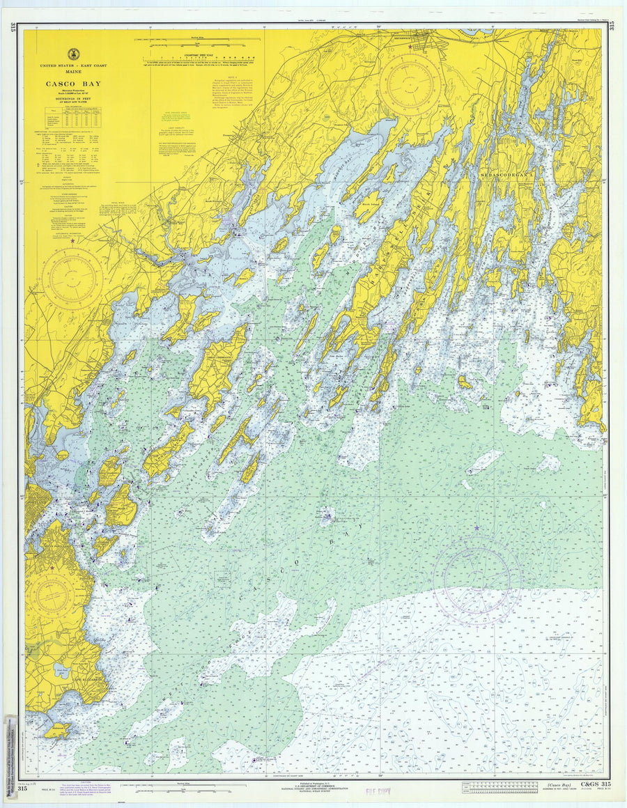 Casco Bay Map - 1971