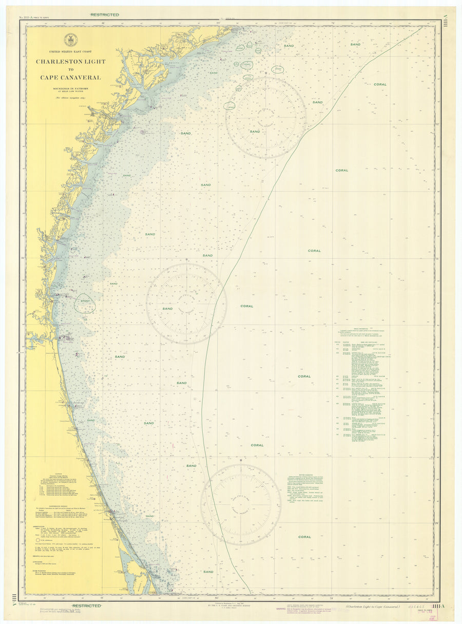Charleston Light to Cape Canaveral Map - 1943