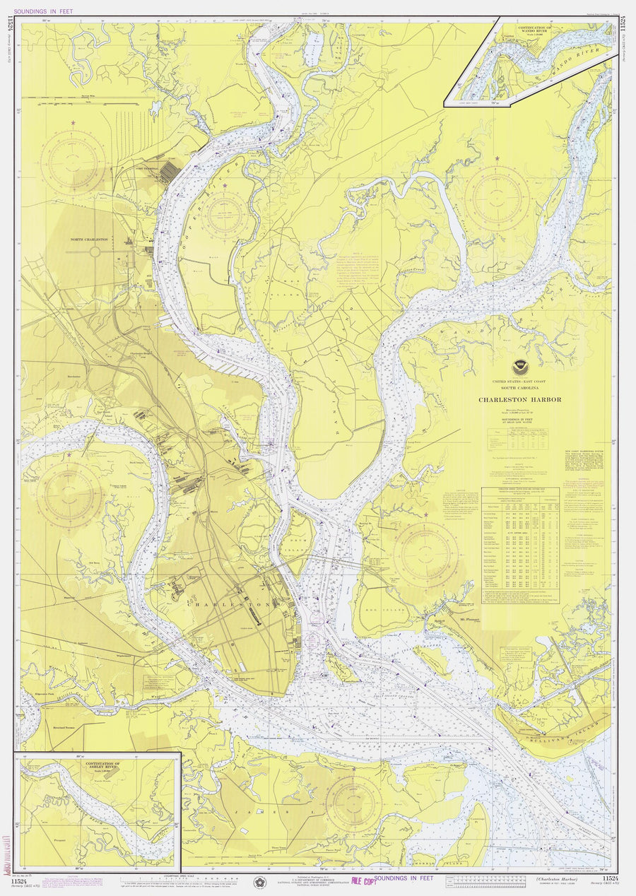 Charleston Harbor Map - 1975